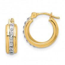 Quality Gold 14k Yellow Gold Diamond Fascination Hoop Earrings - DF331