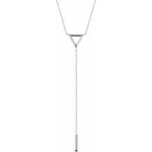 14K White Triangle & Bar Y 16-18 Necklace - 5172260000P