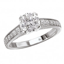 14k White Gold Peg Head Semi-Mount Engagement Ring