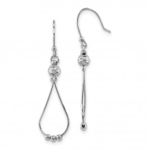 Quality Gold Sterling Silver Rhodium-plated Diamond-cut Dangle Beaded Earrings - QE13607