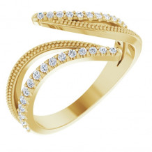 14K Yellow 1/4 CTW Diamond Bypass Ring - 123969601P