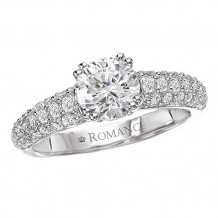 14k White Gold Semi-Mount Diamond Engagement Ring