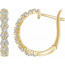 14K Yellow 5/8 CTW Diamond Hoop Earrings - 65286060001P