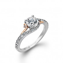 Zeghani 14k White Gold Diamond Engagement Ring