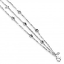 Quality Gold Sterling Silver Rhodium-plated Love Knot Multi-Strand Bracelet - QG4818-6.75