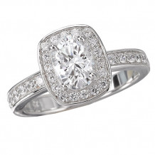 14k White Gold Halo Semi-Mount Diamond Engagement Ring