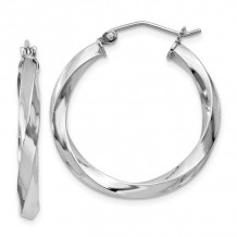 Quality Gold Sterling Silver Rhodium-plated 3.00mm Twisted Hoop Earrings - QE4584