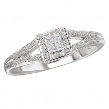 14k White Gold Halo Complete Diamond Engagement Ring