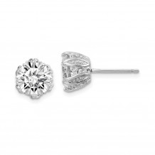 Quality Gold Sterling Silver Rhod-plated CZ Stud Earrings - QE14214