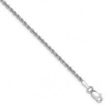 Quality Gold 14k White Gold 1.75mm Diamond-cut Rope Chain Anklet - 014W-9