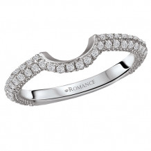 La Vie 14k White Gold Curved Wedding Band