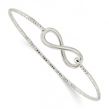 Quality Gold Sterling Silver Diamond Cut Infinity Interlocking  Bangle Bracelet - QB1124