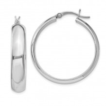 Quality Gold Sterling Silver 6mm Polished Hoop Earrings - QE6735