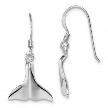 Quality Gold Sterling Silver Rhodium-plated Polished Whale Tail Dangle Earrings - QE11803