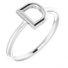 14K White Initial D Ring - 51895119P