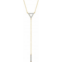 14K Yellow 1/6 CTW Diamond Triangle & Bar Y 16-18 Necklace - 65230060001P