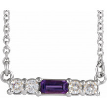 14K White Amethyst & 1/5 CTW Diamond 18 Necklace - 86838690P