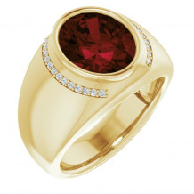 14K Yellow Mozambique Garnet & 1/8 CTW Diamond Ring - 98092622P