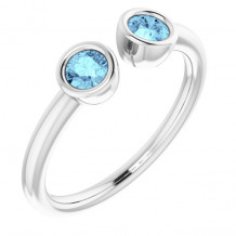 14K White Aquamarine Ring - 7189360000P