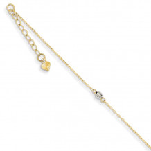 Quality Gold 14k Two Tone Mirror Bead Anklet - ANK185-9