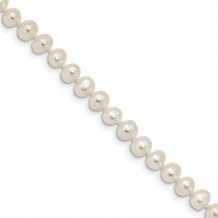 Quality Gold Sterling Silver Rhodium 4-5mm White FWC Pearl Bracelet - QH5311-7.25