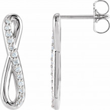 14K White 1/8 CTW Diamond Infinity-Inspired Earrings - 87145600P