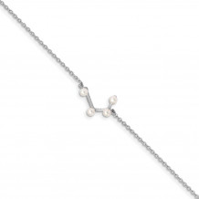 Quality Gold Sterling Silver Rhod-plat 4 2-3mm FWC Pearl Aquarius Bracelet - QG5097-7