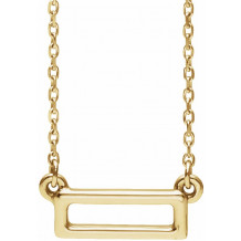 14K Yellow Rectangle Bar 16-18 Necklace - 86617601P