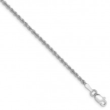 Quality Gold 14k White Gold 1.75mm Diamond Cut Rope Anklet - 014W-10