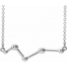 14K White Constellation Bar 18 Necklace - 86901605P