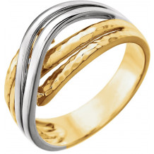 14K Yellow Overlap Hammered Ring - 513741000P