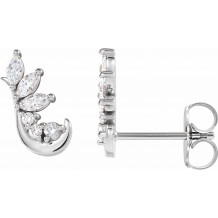 14K White 1/4 CTW Diamond Earring Climbers - 86946600P