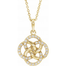 14K Yellow 1/8 CTW Diamond Five-Fold Celtic Necklace - 86976606P