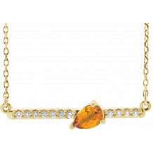 14K Yellow Citrine & 1/10 CTW Diamond 18 Necklace - 86812751P