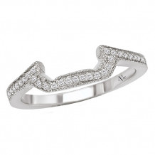 14k White Gold Curved Wedding Band