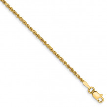 Quality Gold 14k 1.75mm  Rope Chain Anklet - 014L-9