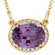 14K Yellow Amethyst & .05 CTW Diamond 16.5 Necklace - 8590370009P