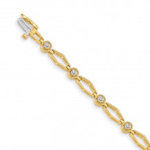 Quality Gold 14k Yellow Gold A Diamond Tennis Bracelet - X789A