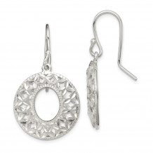 Quality Gold Sterling Silver Diamond-cut X Dangle Earrings - QE14697