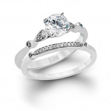 Zeghani 14k White Gold Diamond Engagement Ring