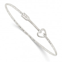 Quality Gold Sterling Silver Diamond Cut Arrow Interlocking  Bangle Bracelet - QB1121