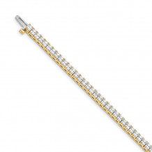 Quality Gold 14k Yellow Gold 2.5mm Princess 6.6ct Diamond Tennis Bracelet - X10024