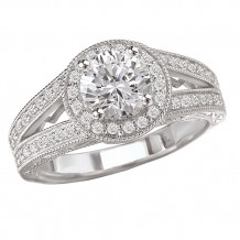 La Vie 14k White Gold Semi-Mount Diamond Engagement Ring