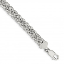 Quality Gold Sterling Silver Fancy Braided Bracelet - QG3289-7.5