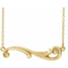 14K Yellow Freeform Bar 18 Necklace - 86873606P