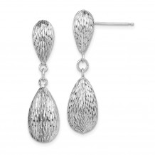 Quality Gold Sterling Silver Rhodium Plated  Tear Drop Dangle Earrings - QE8606
