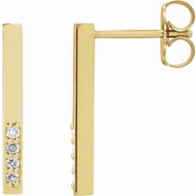 14K Yellow .07 CTW Diamond Bar Earrings - 86730601P