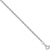 Quality Gold 14k White Gold 1.4mm Singapore Chain Anklet - PEN123-9