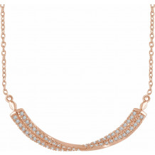 14K Rose 1/4 CTW Diamond Twisted Bar 16-18 Necklace - 65306060003P