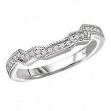 14k White Gold Curved Wedding Band